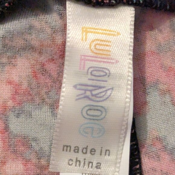 LuLaRoe TC Red Teal Print Leggings - Picture 2 of 4